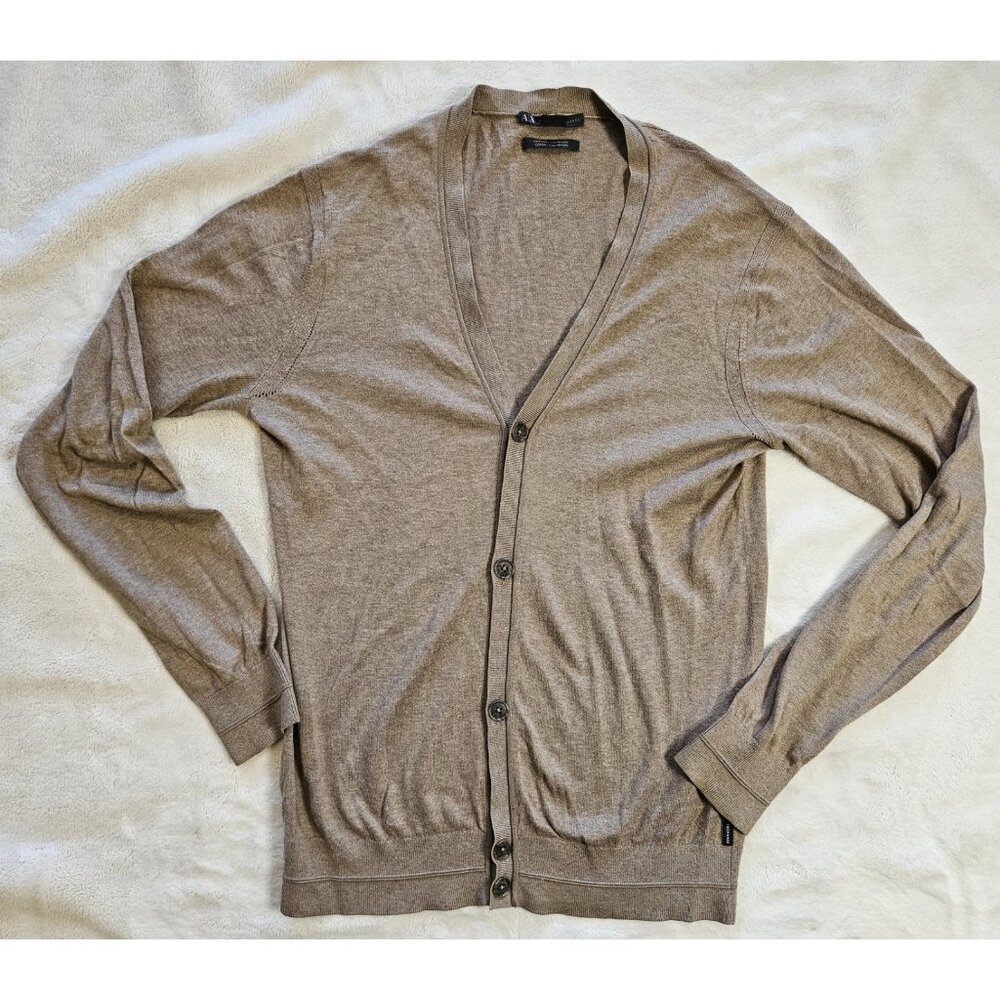Armani Exchange A/X Mens Small V Neck Button Down Cashmere Cardigan Sweater
